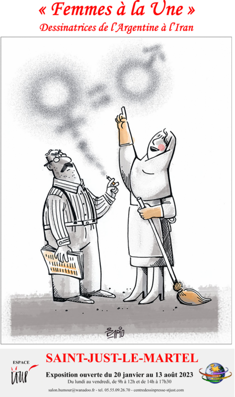 Guy Hennequin, co-président du centre international de la caricature, du dessin de presse et d'humour à Saint-Just-le-Martel. 
